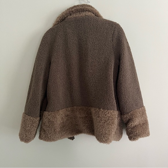 Tuckernuck Hyacinth House Telluride Brown Faux Fur Zip Jacket Women's Medium - Picture 10 of 10